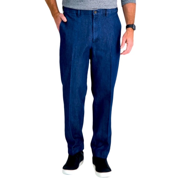 NWT 38 Haggar Flat Front Classic Fit Denim pants - Picture 5 of 12